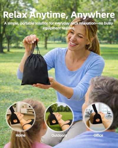 Image of Durchbruch Cervical Traction Neck Stretcher Hammock for Neck Pain Relief, Includes Removable Pads, Eye Mask, Earplugs & Storage Bag, Portable Neck Support Kit for Home or Travel Use