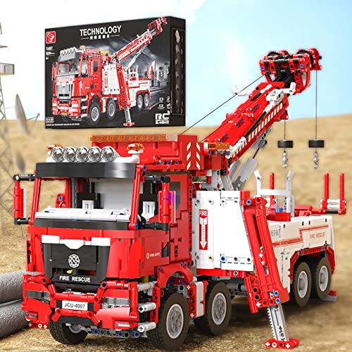 Technik Feuerwehrauto Bausatz, Technik Ferngesteuert Kranwagen Modell Mit 13 Motoren Und Fernbedienung Bauset, 5030… – Bild 4