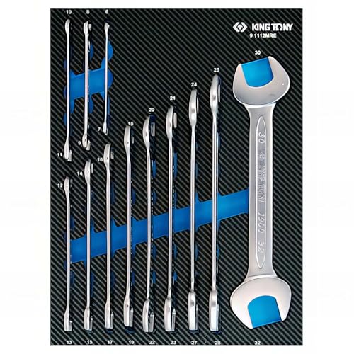 Module mousse PP 12 cles fixes 6-32mm King Tony 91112MRE pour serrage de precision - 2