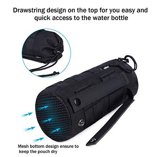 Haafoo Molle Water Bottle Holder - Upgraded 1000D Nylon Tactical Molle Water Bottle Pouch, Sports Water Bottle Bag Bottom Mesh Lining Hydration Carrier For Camping, Climbing, Hiking And Travelling #TOP3