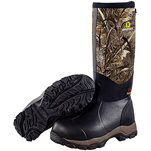 DRYCODE Insulated Hunting Boots with 400Gram, Rubber Hunting Boots for Men Waterproof Insulation, Durable Outdoor Camo Warm Womens Hunting Boots (Size 5-14)