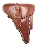World War Supply Brown Leather German P08 Luger Holster Police Model Marked A. Fischer Berlin C2 1939