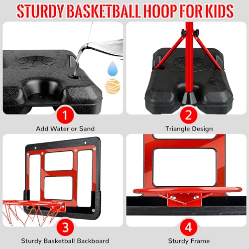 image for GMAOPHY Kids Basketball Hoop with Stand, Adjustable Basketball Set, To
