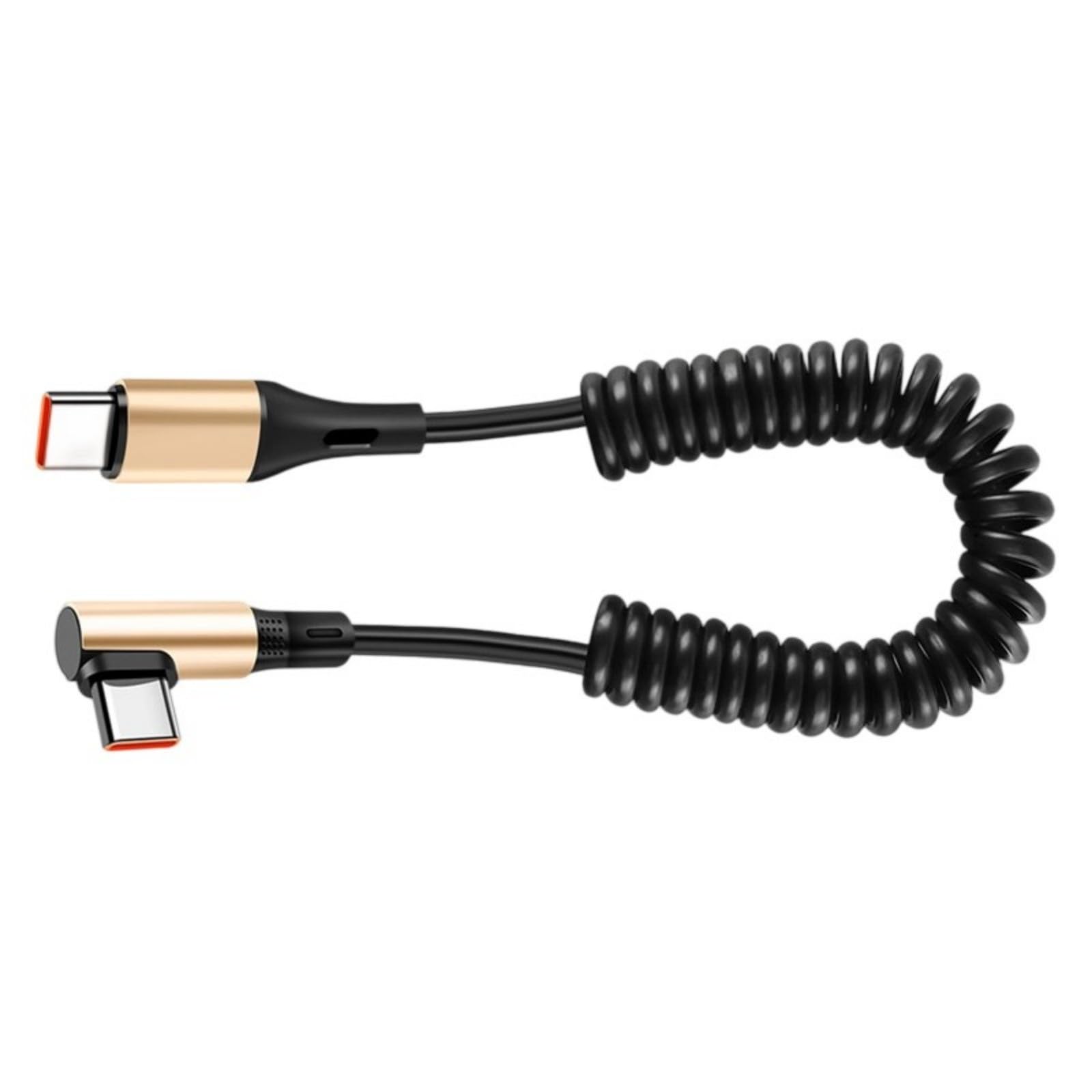 APGLSXY Adjsutable Spring Coiled Charging Cable 240W Fast Charging Double Type C Connector Wire for Wide Device Compatibility Data Transfer Cable