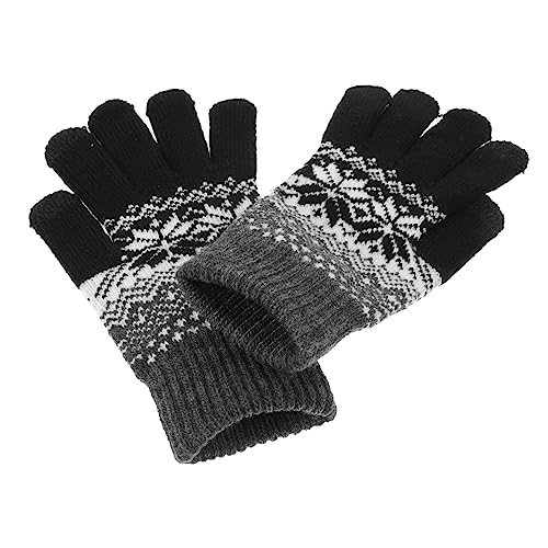 Beavorty 1Pair Winter Warm Touchscreen Gloves for Men and Women Thickened Knitted Windproof for Cold Weather Use Christmas and Year