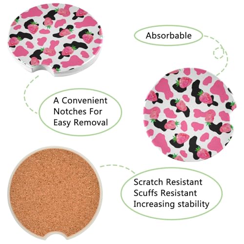 Posavasos cerámicos absorbentes para auto 2.56 in, pack 2 miniatura 2