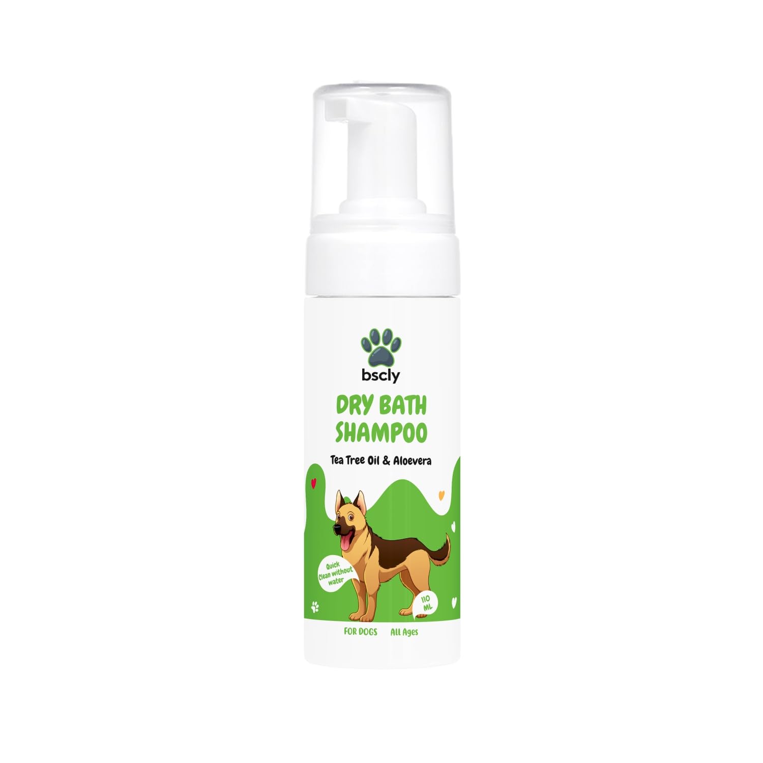 Bscly Dry Bath Foaming Shampoo with Tea Tree | Dog Shampoo for Pomeranian, Shih tzu Puppy, German Shepherd, Labrador & Golden Retriever, Dogs Shampoo | 120ml (B0CXPG7SPC) Amazon Price History, Amazon Price Tracker