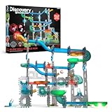 Discovery Marble Run Race Track – 92-Piece Light-Up Marble Maze Construction Set| LED Marbles| STEM Learning Activity| Sensory Toy Building Kit| Educational Physics & Engineering Toy for Kids Ages 6+