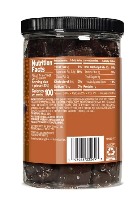 Compatible with Member's Mark Dark Chocolate Soft Sea Salt Caramels, 36 oz.