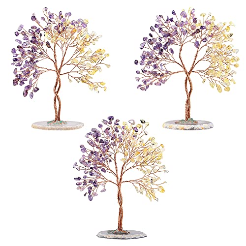 mookaitedecor Amethyst & Citrine Crystal Tree of Life Healing Crystal Money Tree with Agate Base - Image 4