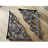 2 Cast Iron Star Brackets Garden Braces Shelf Bracket Rustic Mantle Primitive drstore