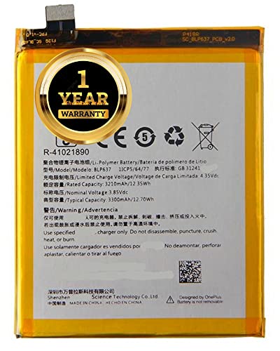 Image of Original BLP637 Battery Compatible with Oneplus 5, 5T A5000 A5010
