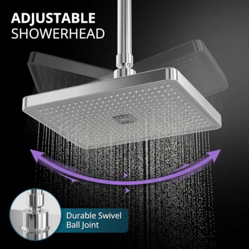 Image of Backline Overhead Shower (30 x 20.5 Cm) | High Pressure Shower Head for Bathroom | Rain Spray Shower | Head Shower (Without Arm)