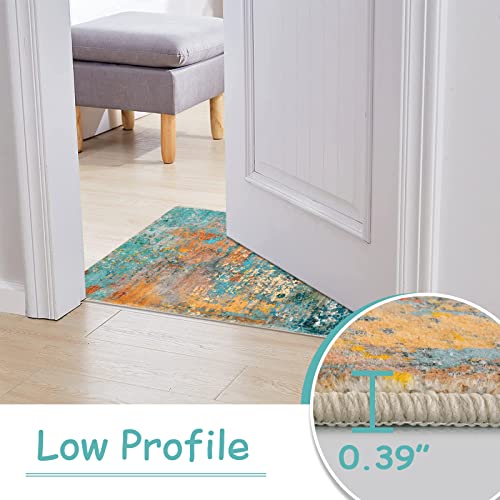 Lahome Modern Abstract Runner Rug - 2X4.3 Washable Hallway Rug Runner Soft Bathroom Mat, Non Slip Indoor Throw Carpet Runner For Bedside Camper Basement Laundry Room Front Door, Rosy Clouds #TOP3