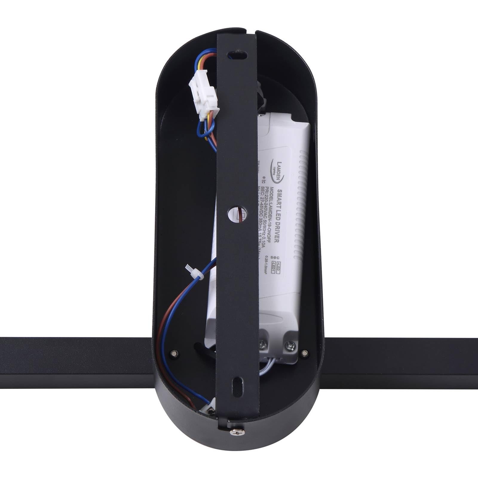 Lindby LED Deckenlampe mit Sensor Yulla Bewegungsmelder (Modern) in Schwarz aus Aluminium (1 flammig,) - Deckenleuchte Lampe Flurleuchte