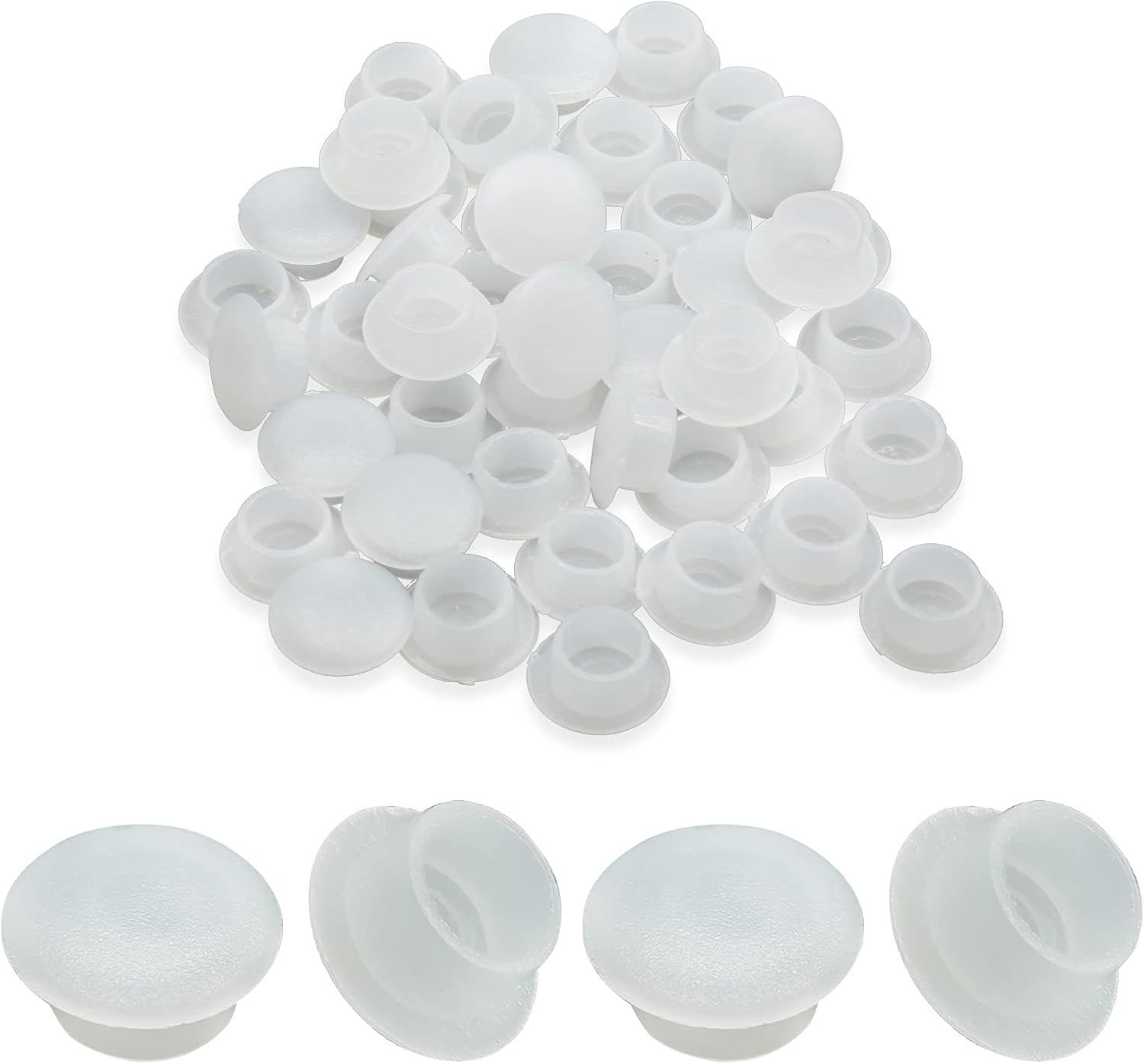 Suiwotin 100PCS 10mm (3/8") White Plastic Plugs Hole Plugs