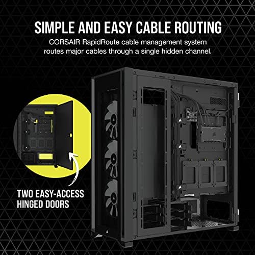 Corsair iCUE 7000X RGB Full-Tower ATX PC Case (Three Tempered Glass Panels, Four Included 140mm RGB Fans, Easy Cable Management, Smart RGB and Fan Speed Control, Spacious Interior) Black