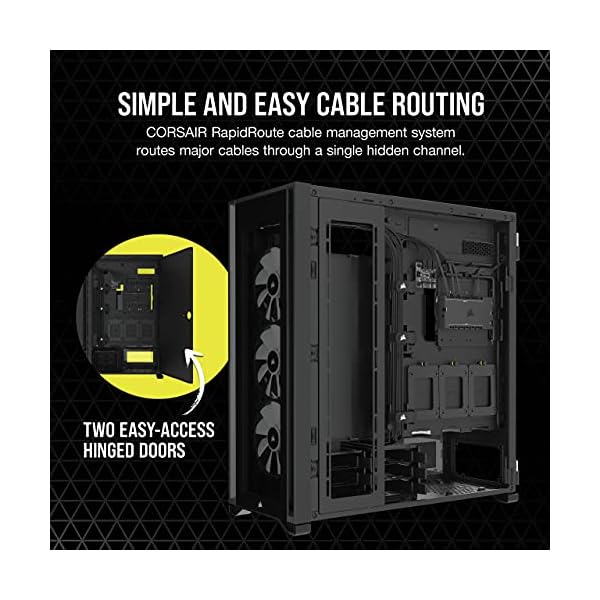Corsair iCUE 7000X RGB Full-Tower ATX PC Case (Three Tempered Glass Panels, Four Included 140mm RGB Fans, Easy Cable Management, Smart RGB and Fan Speed Control, Spacious Interior) Black - Image 8