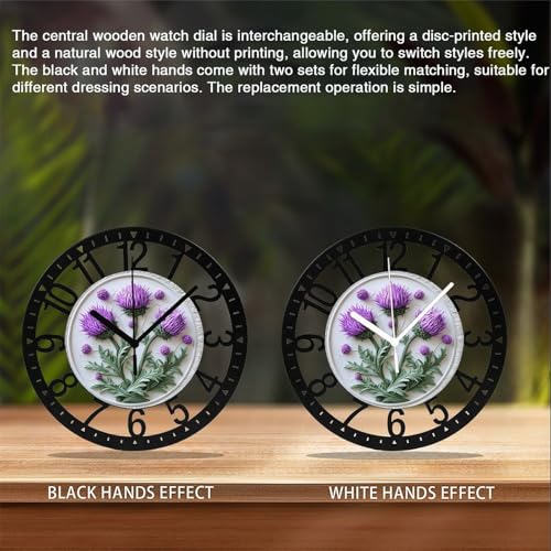 Reloj de Pared Analógico 25 cm Silencioso Madera y Metal miniatura 3