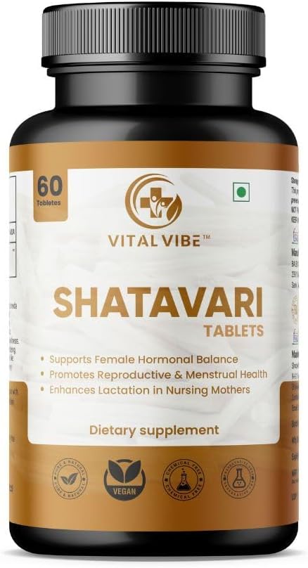- Shatavari Tablets for Women's – Natural Support for Fertility, Hormonal Balance & Lactation – 60 Veg Tablets