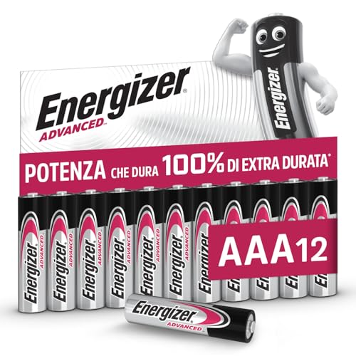 Energizer Advanced - Pile AAA (Confezione da 12) - Batterie Alcaline 1,5 V