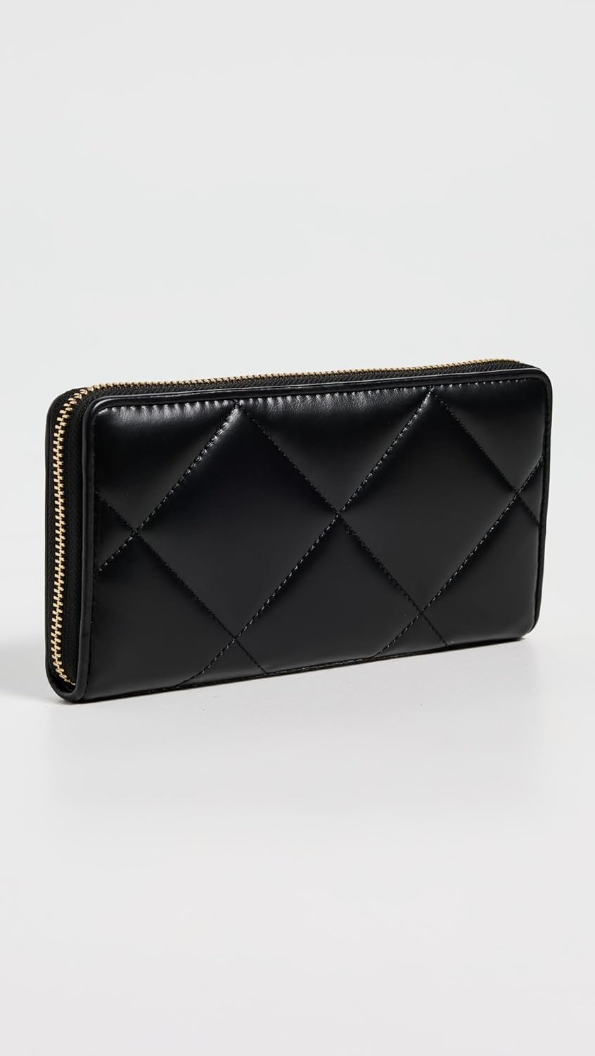 Tory Burch Women's Kira Diamond Quilt Zip Continental Wallet, Black, One Size - Image 3