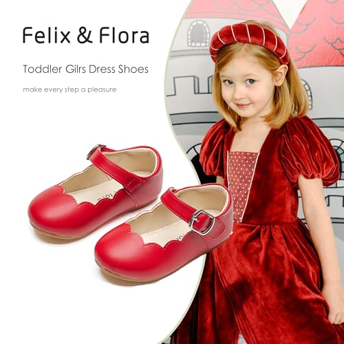 Image of Felix & Flora Toddler Flower Girl Dress Shoes - Baby Girl Ballet Mary Jane Flats for Party School Wedding