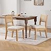 Buy ZHENGHAO Rattan Dining Chairs Set Of 4, Farmhouse Black Dining Room Chairs With Rectangle Cane Back French Country Kitchen Chairs Upholstered Wood