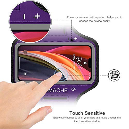 Brassard étanche pour iPhone 12 violet avec porte-clé intégré - 2