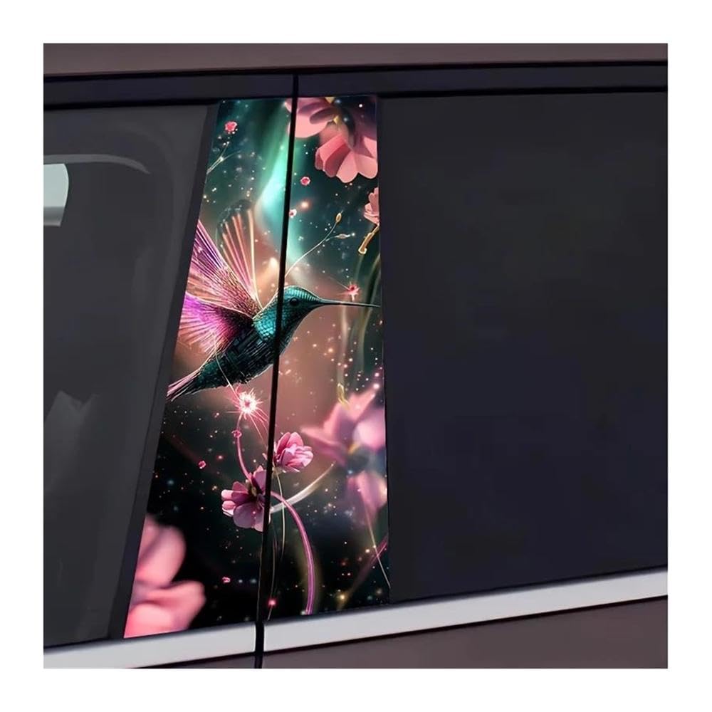 Body Parts 2pcs Car Center Pillar Sticker Cool 3D Fun Auto B-Pillar Waterproof Protective Film