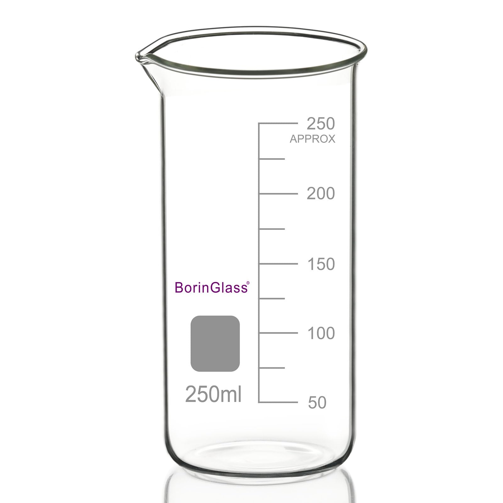 BorinGlass High Borosilicate Glass Beaker with Pouring Spout, 1-Pack 50 ml Graduated Tall Lab Beaker — Amazon image 7