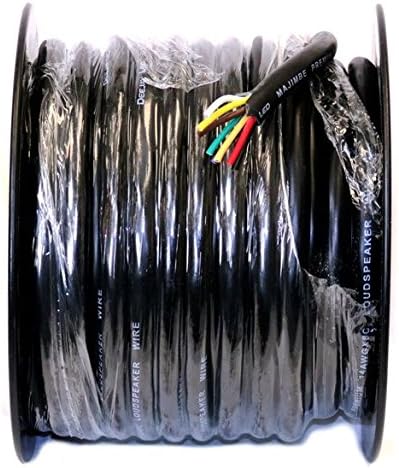 DEEJAY LED TBH148C100 High Performance 100 Feet of Four Conductor 14 Gauge Cable in Black Flexible Casing Cca Conductor Can Be Used for Speakers Or Other Electrical Applications