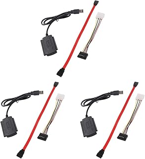 Mobestech 3pcs USB to IDE Serial Ata Adapter Cable Set for Hard Drives External HDD Adapter Kit