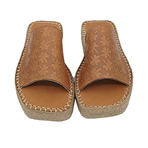 Sandales compensées femme marron Bonateks 36 chaussures été talon confortable