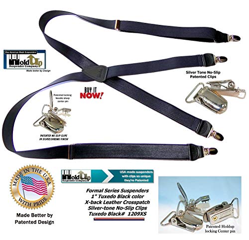 Image of Hold-Up Formal Series Men's X & Y-Back Suspenders with No-Slip Clips