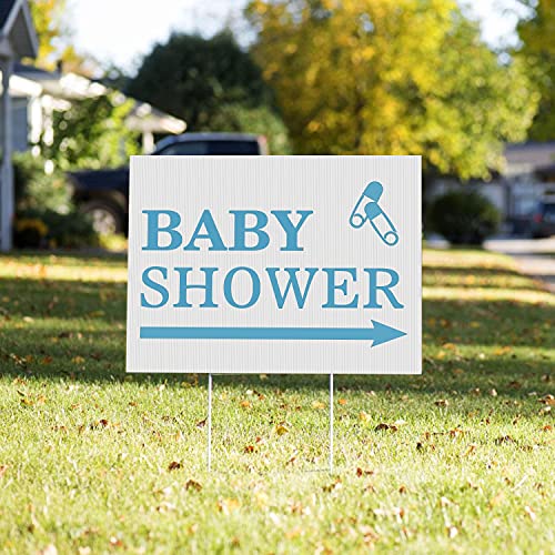 Bannerbuzz Baby Shower Yard Sign With Metal Stakes, Single Sided Non-Reflective Uv Print Corrugated Plastic Sheets For Indoor & Outdoor Garden Signs (Size :- 12" W X 12" H) #TOP3