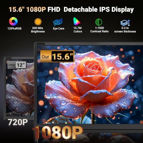 Image of 15.6 inch Laptop Screen Extender, Detachable Portable Monitor for Work & Travel