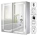Produktbild Lifelook Spiegelschrank mit Beleuchtung Badschrank Aluminiumlegierung Badezimmer Spiegelschrank mit Sensorschalter, Steckdose, Bluetooth Lautsprecher, Demister-Pad 65x60x13cm (Stil 2)