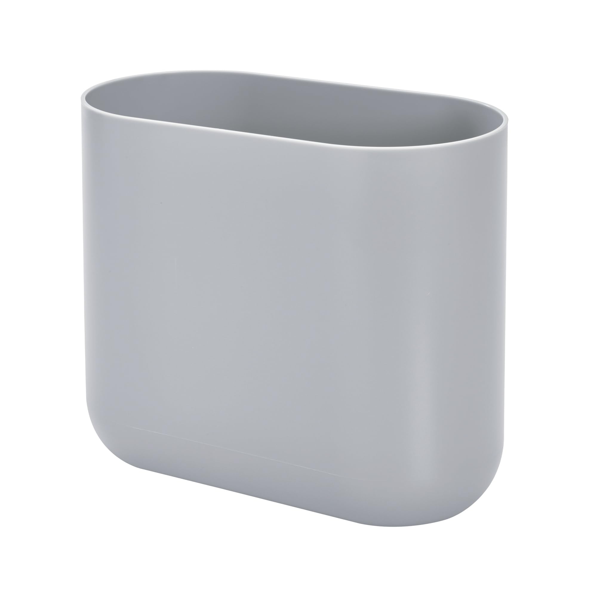 iDesign Small Slim Plastic Bathroom Trash Can Garbage Can for Bedroom Office Desk Dorm Gray