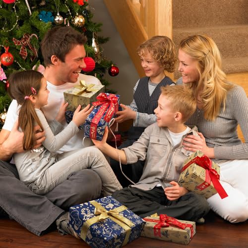 Christmas Wrapping Paper Roll Xmas Gift Wrap, Luxury Wrapping Papers 43cm*10m Double-sides Kraft Present Wrap Ornament for Secret Santa Claus Party New Year Festive Holiday - Image 7
