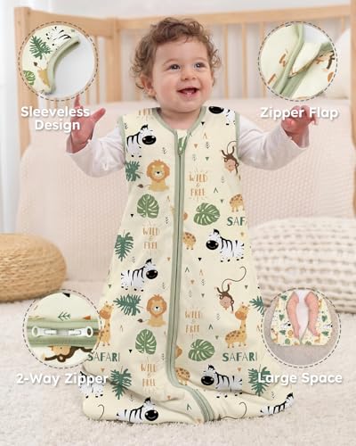 Image of Yoofoss Baby Sleep Sack 18-24 Months, 1.5 Tog Baby Wearable Blanket with 2-Way Zipper, 100% Cotton Organic Fabric Winter Infant Sleeping Sack, Warm Soft Comfy