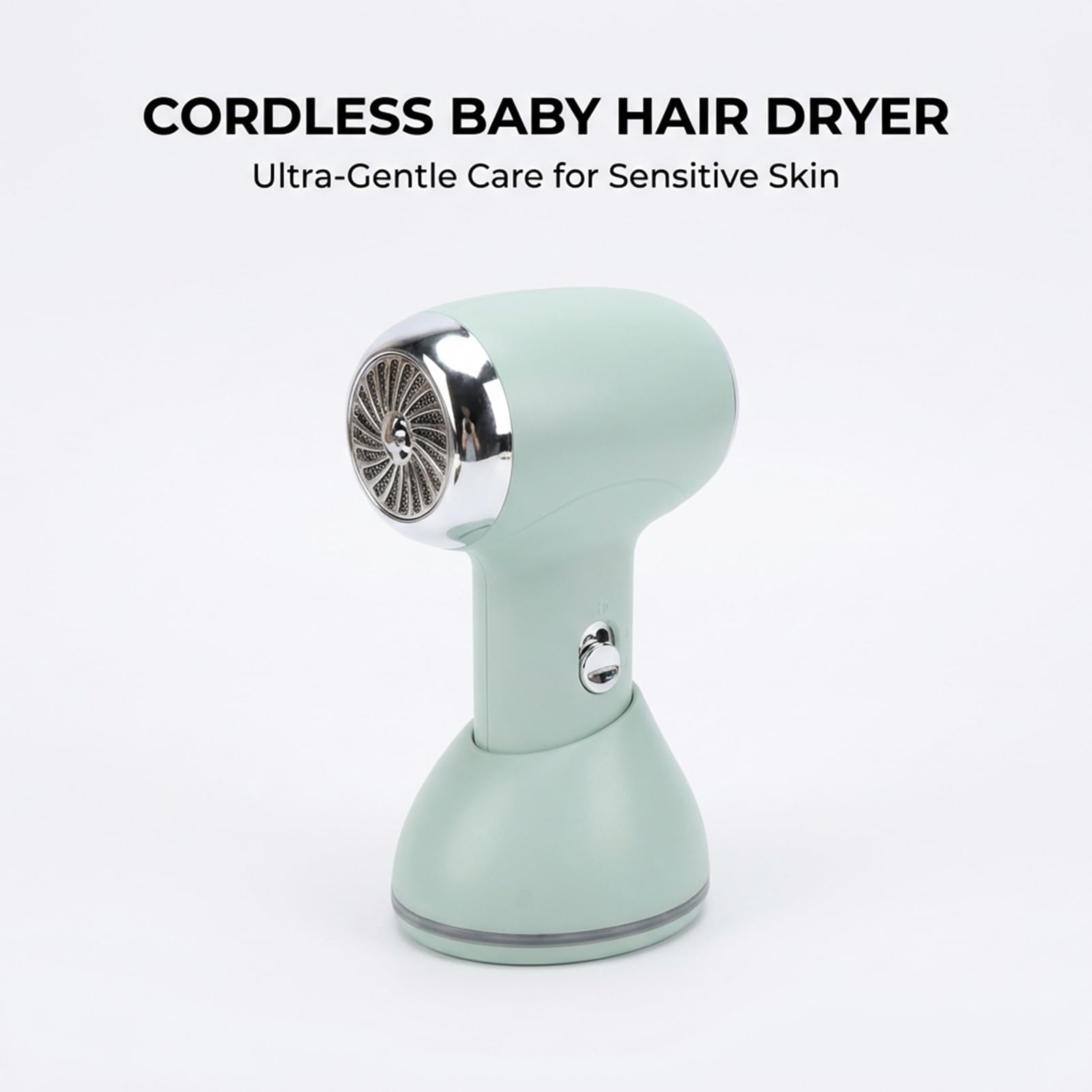 Asixxsix Secador de Pelo Inalámbrico para bebé, Secador de Pelo Portátil Recargable para Niños con Base de Carga, Flujo de Aire Suave y Silencioso, Baja Temperatura Segura para Pieles (estilo 1)