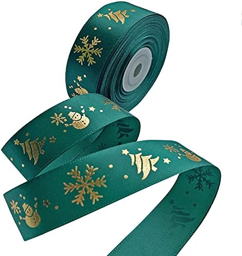 Amazon.com: CUISANHOUSE 25Y Christmas Ribbon Satin, 1 inch Wide Printed ...