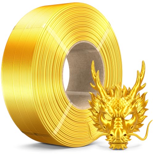 Image of SUNLU Silk PLA Plus Filament Refill, Smooth Silky Surface, No-Spool 3D Printer Silk Filament 1.75mm for Reusable Spools, Compatible with Bambu Lab 3D Printers, 1KG, Silk Light Gold