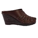 Femmetrek Women Mule Wedge Sandals | Slip-On Comfort Heels | Lightweight Cushioned Sole | Stylish Casual & Daily Wear Footwear | Soft Cushion Footbed | Comfortable Everyday Wear (Brown, 8uk) gallery image