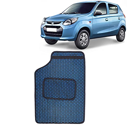 Image of Kingsway Dotted Design Car Floor Foot Mats Universal Fit for Maruti Suzuki Alto 800, Model Year : 2012 Onwards, Water and Dustproof, Color Blue, Set of 5 Pieces