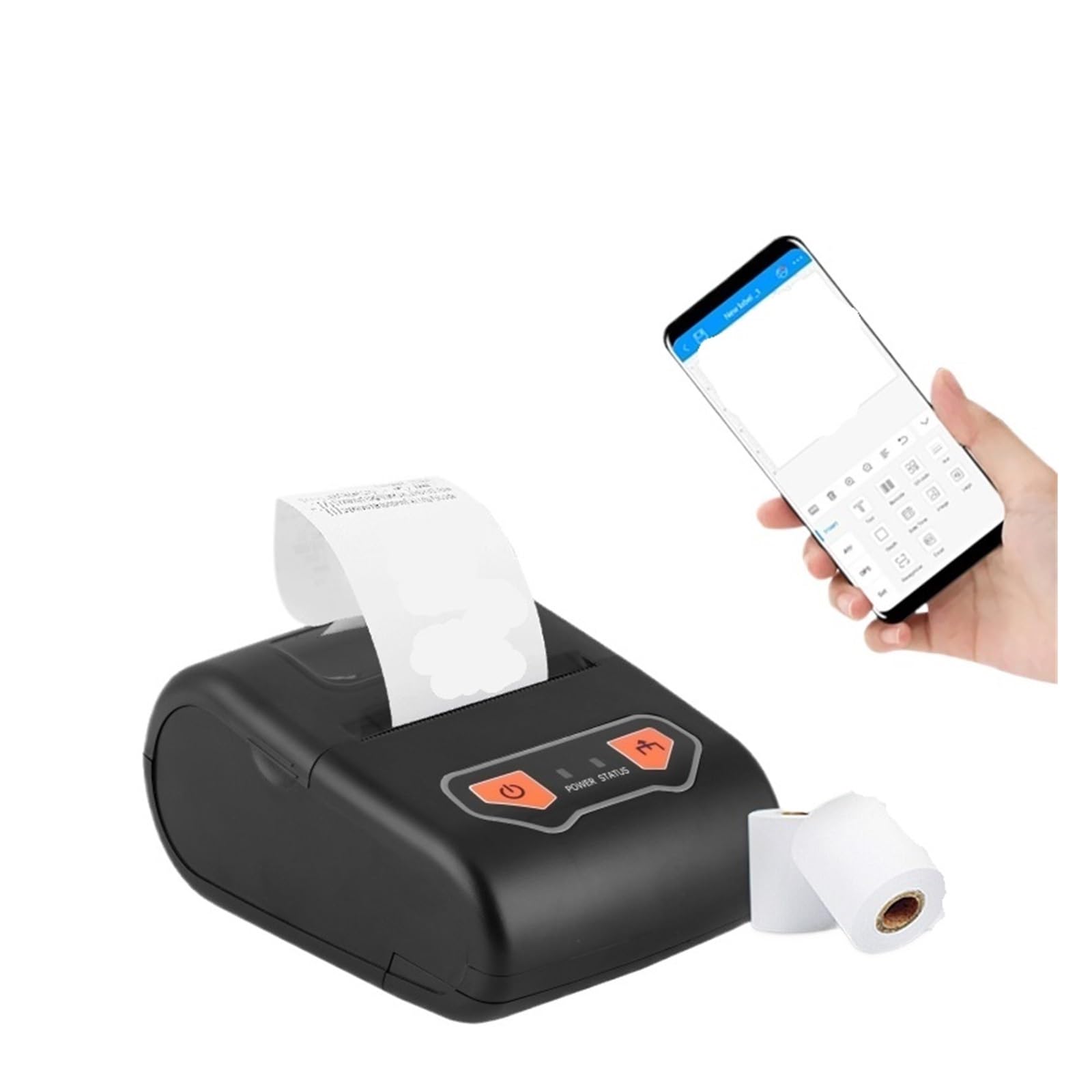 Drukarka termiczna pokwitowań etykiet 58 mm 2 w 1 Drukowanie POS Mini przenośne urządzenie Bluetooth, Niezawodne codzienne użytkowanie