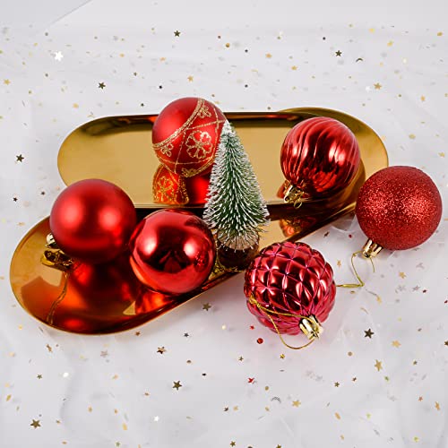 34Cts Red Christmas Balls Ornaments - 2.36 Inch Shatterproof Red Christmas Decorations, Sparkling Christmas Ball Ornaments, Hanging Ornaments Balls For Christmas Trees (Red) #TOP4