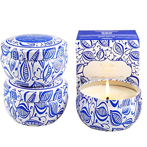 LA JOLIE MUSE Citronella Candles Outdoor Set of 3, Natural Soy Wax Citronella Candles Indoor, 3 Ã— 6.5 oz