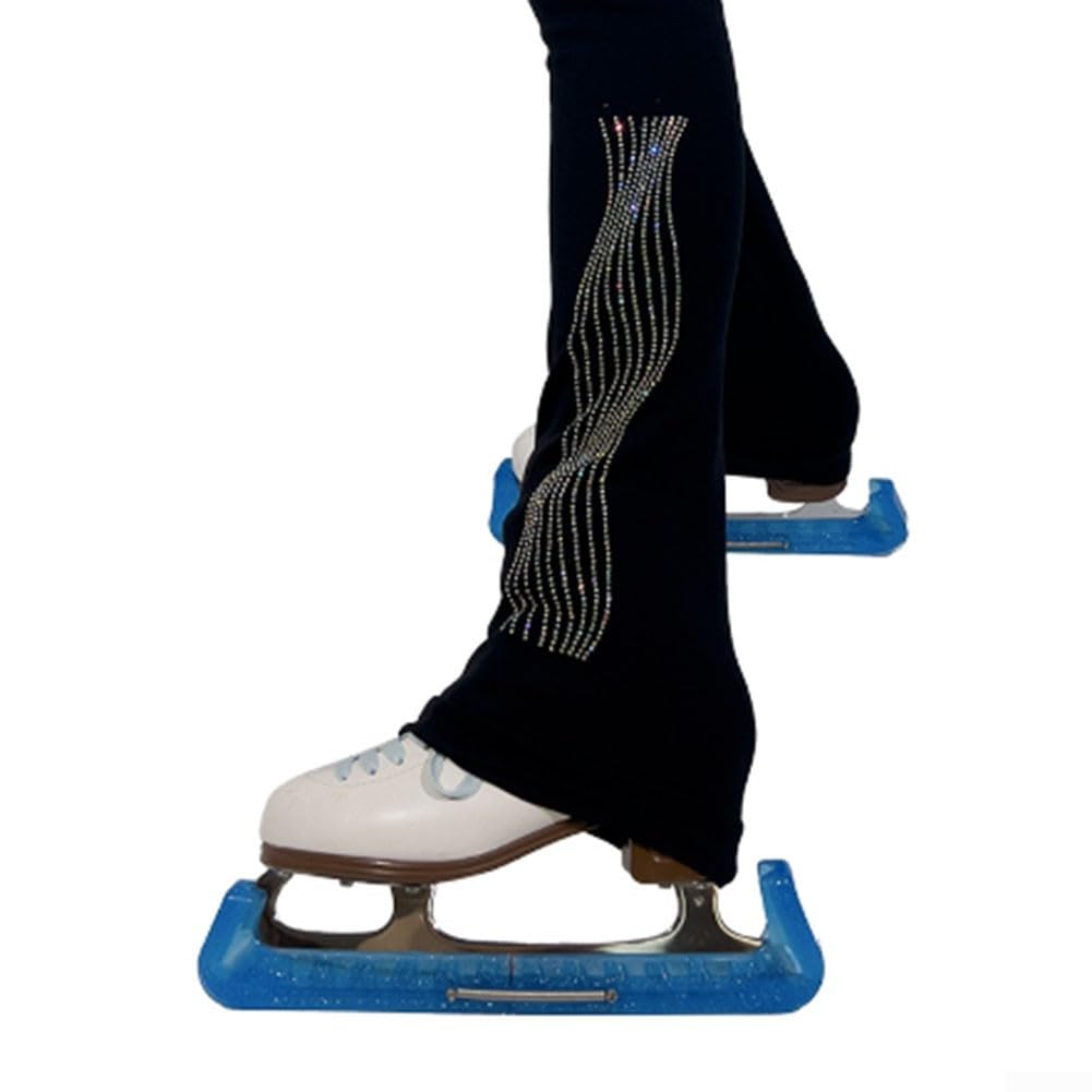 Pantaloni da pattinaggio per allenamento tecnico con ritenzione del calore in pile e poliestere elasticizzato a 4 vie per controllo dinamico